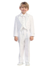 Cristiano Tuxedo | Boys White Formal Suit with Religious Embroidery