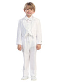 Cristiano Tuxedo | Boys White Formal Suit with Religious Embroidery