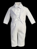 Cristiano Tuxedo | Boys White Formal Suit with Religious Embroidery