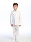 Boys’ White Baptism Suit – Embroidered Religious Symbols for Christening