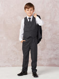 Classic Boys’ 5-Piece Suit – Available in Dark Gray, Khaki, Light Gray & Navy