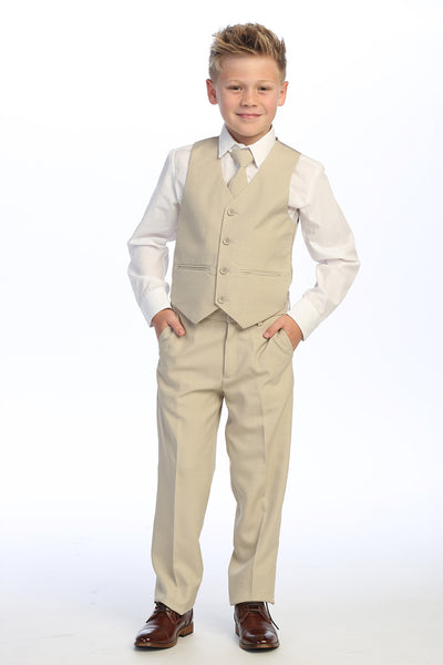 Classic Boys’ 5-Piece Suit – Available in Dark Gray, Khaki, Light Gray & Navy