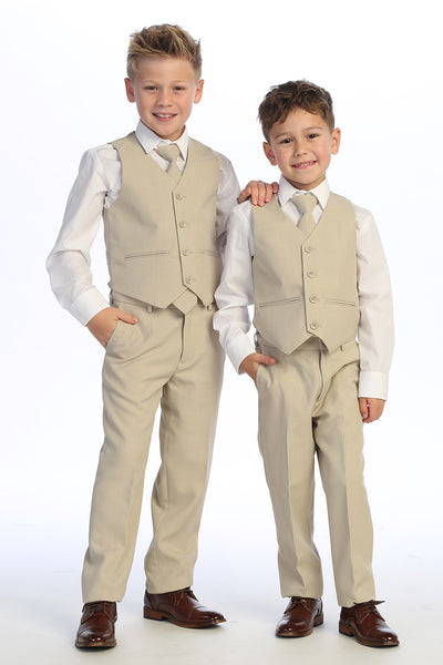 Classic Boys’ 5-Piece Suit – Available in Dark Gray, Khaki, Light Gray & Navy