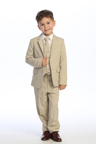 Classic Boys’ 5-Piece Suit – Available in Dark Gray, Khaki, Light Gray & Navy