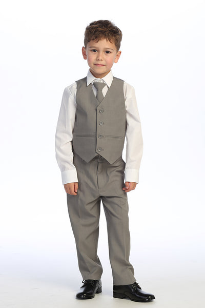 Classic Boys’ 5-Piece Suit – Available in Dark Gray, Khaki, Light Gray & Navy