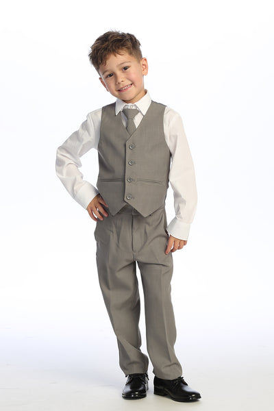 Classic Boys’ 5-Piece Suit – Available in Dark Gray, Khaki, Light Gray & Navy