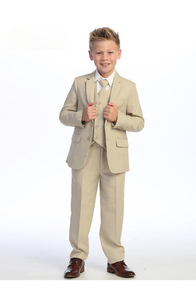 Classic Boys’ 5-Piece Suit – Available in Dark Gray, Khaki, Light Gray & Navy