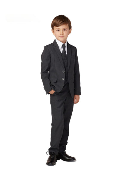Classic Boys’ 5-Piece Suit – Available in Dark Gray, Khaki, Light Gray & Navy