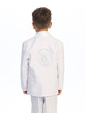 Boys’ White Baptism Suit – Embroidered Cross & Maria Design