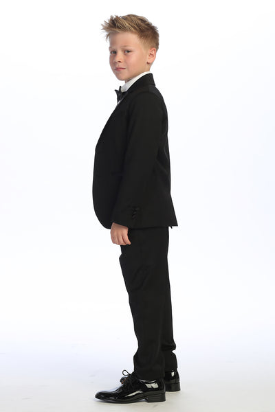 Classic Black Boys’ Tuxedo Set – Formal Suit for Special Occasions