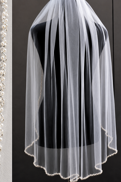 Pearl Edge Communion Veil & Tiara Set for Girls