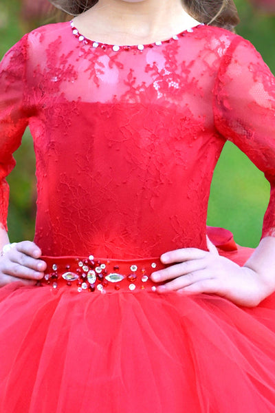 Gorgeous Pageant Wedding Flower Girl Tulle Dress Baby Birthday Party Dress
