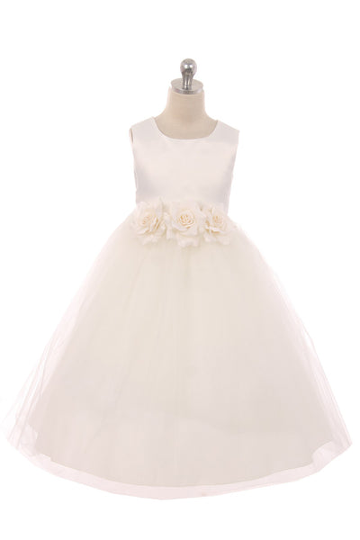 Satin Tulle Flower Girl Dress And Party Dress For Girls