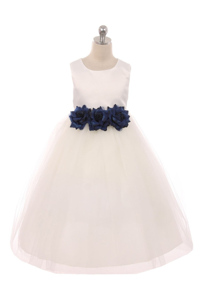 Satin Tulle Flower Girl Dress And Party Dress For Girls