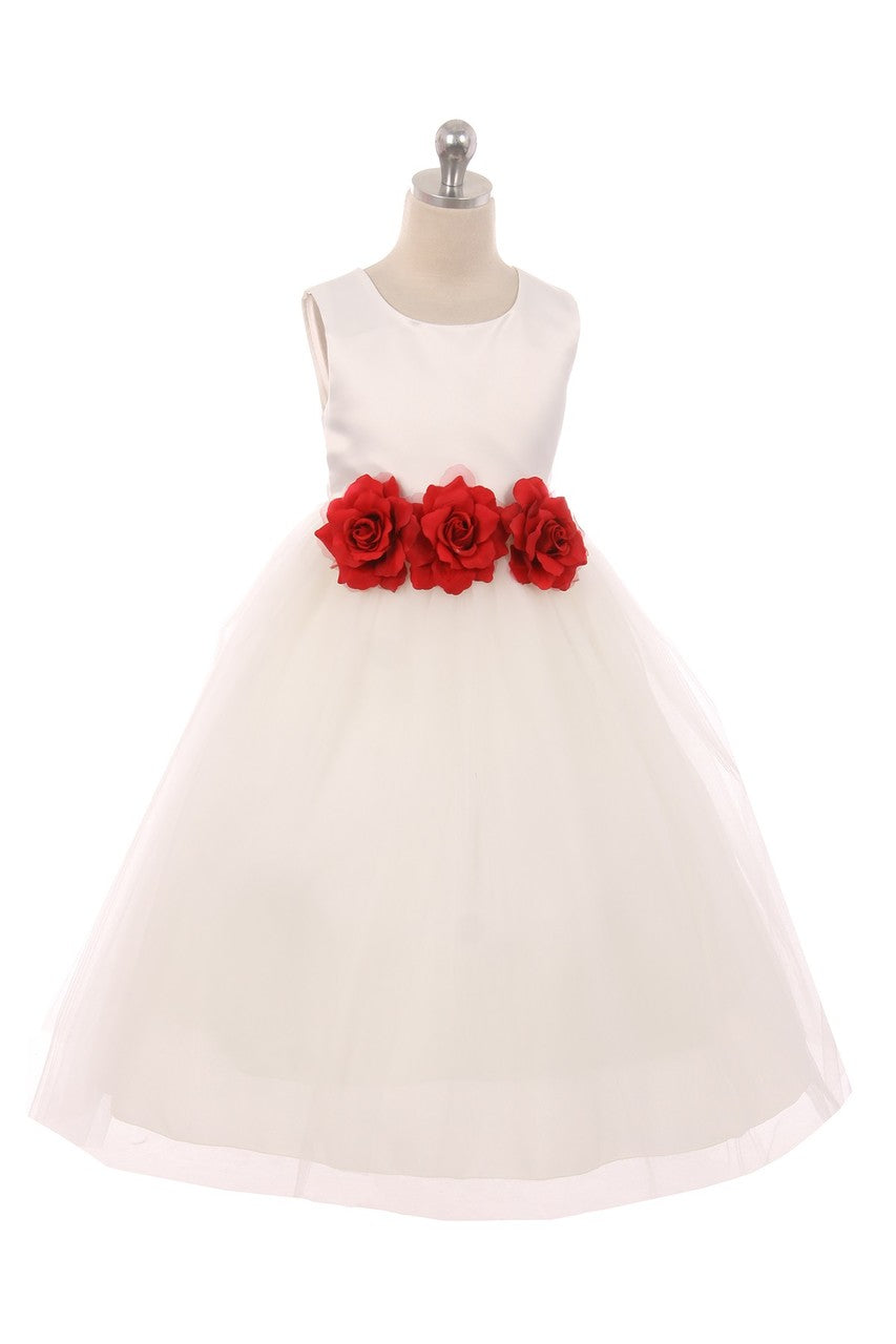Satin Tulle Flower Girl Dress And Party Dress For Girls