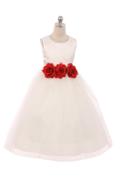 Satin Tulle Flower Girl Dress And Party Dress For Girls