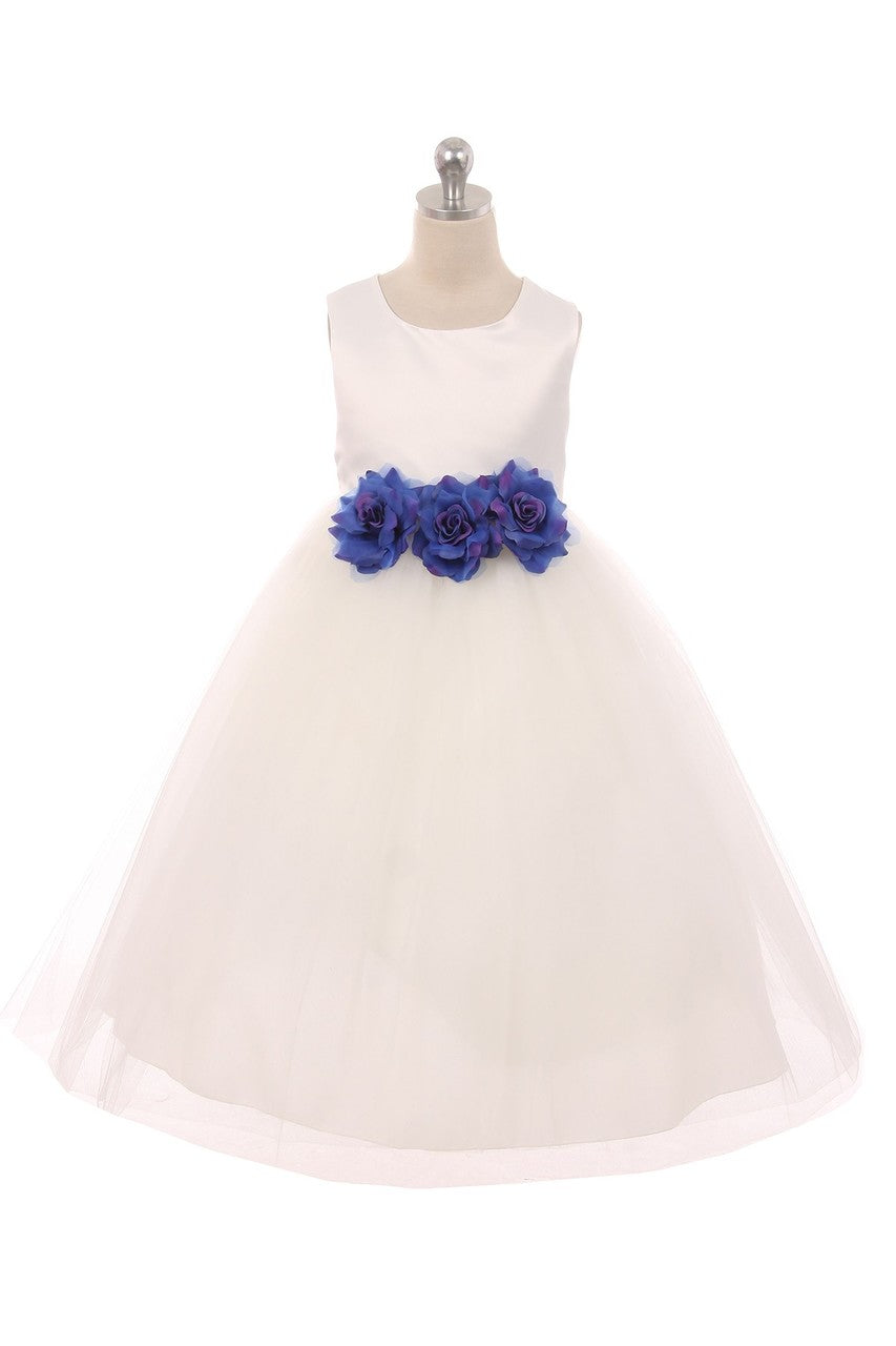 Satin Tulle Flower Girl Dress And Party Dress For Girls