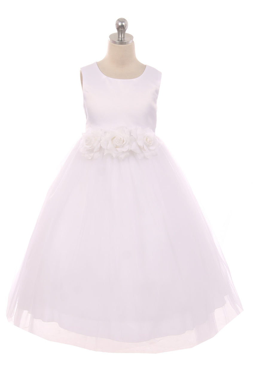 Satin Tulle Flower Girl Dress And Party Dress For Girls