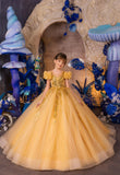 Maristella Gold Couture Gown – Luxury Girls Formal Dress