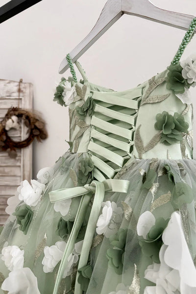 Girls Floral Tulle Dress | Flower Girl & Party Dress