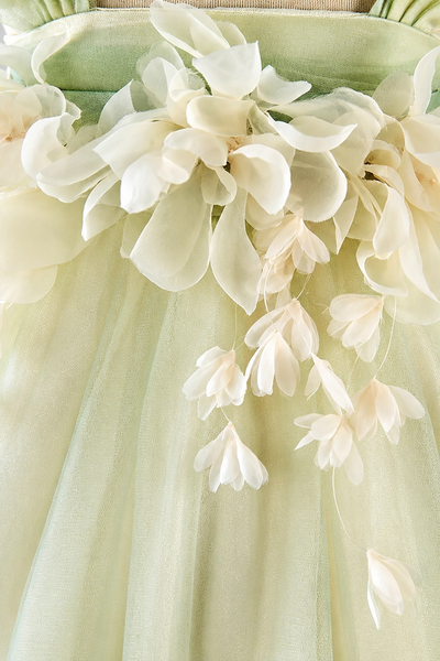 Girls Floral Tulle Dress Elegant Party Dress for Kids
