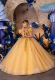Maristella Gold Couture Gown – Luxury Girls Formal Dress