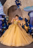 Maristella Gold Couture Gown – Luxury Girls Formal Dress