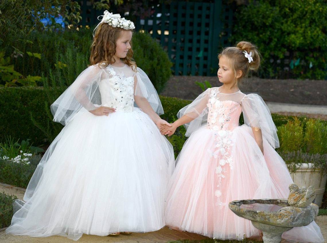 Beautiful Flower Girl Pageant Communion Dress Baby Christening Gown