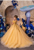 Maristella Gold Couture Gown – Luxury Girls Formal Dress