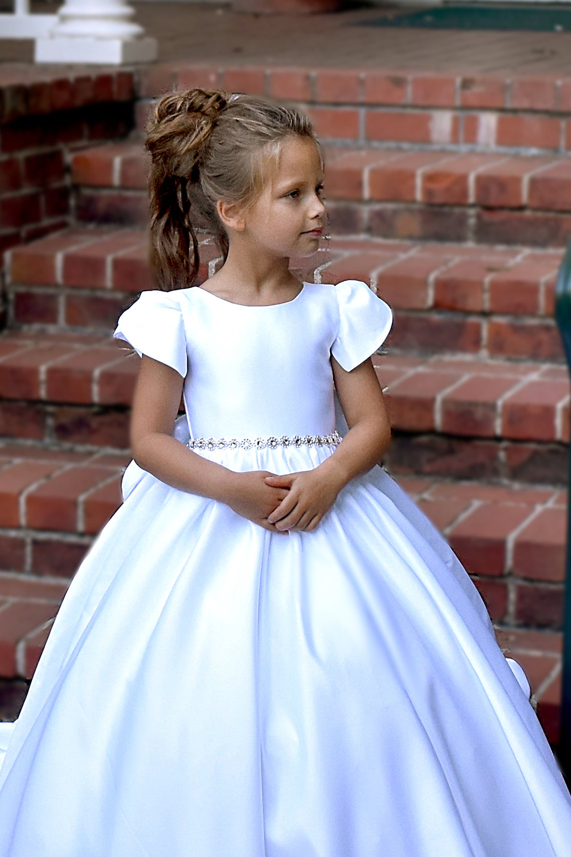 Satin Communion Flower Girl Pageant Special Occasion Baby Baptism Dress
