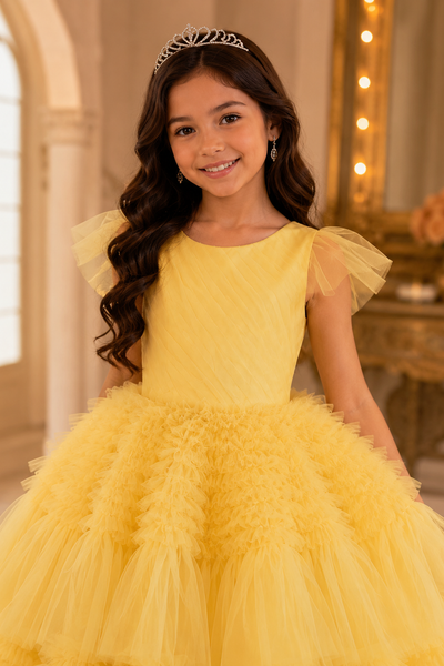Girls Tulle Ball Gown Corset Back Pageant Dress