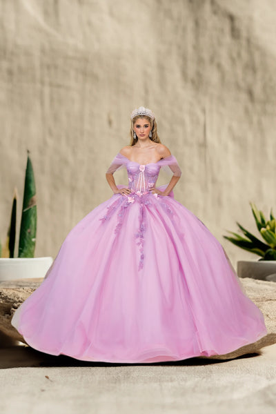 Lunaria Grace Quinceañera Dress – Pink & Lilac Ball Gown
