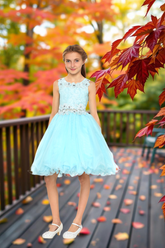 Skylar Aqua Lace Party Dress | Girls Pageant & Birthday Dress