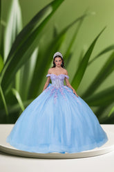 Rosalind Bloom Quinceañera Dress in Bahama Blue