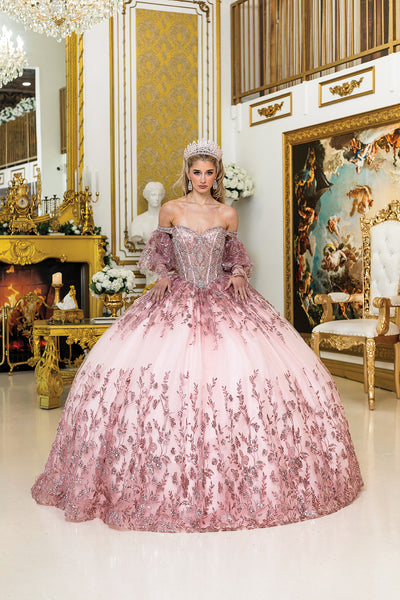 Seraphina Luxe Quinceañera Gown – Rose Gold & Champagne Ball Dress