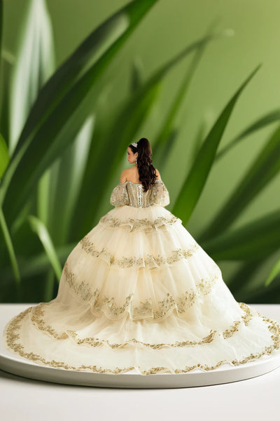 Seraphina Luxe Quinceañera Gown – Rose Gold & Champagne Ball Dress