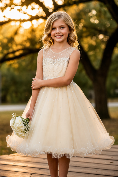 Girls Pageant Dress Affordable Party Dress Illusion Neck Blush Collection