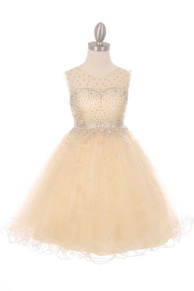 Girls Pageant Dress Affordable Party Dress Illusion Neck Blush Collection