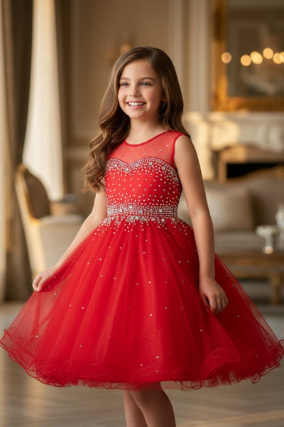 Girls Pageant Dress Affordable Party Dress Illusion Neck Blush Collection