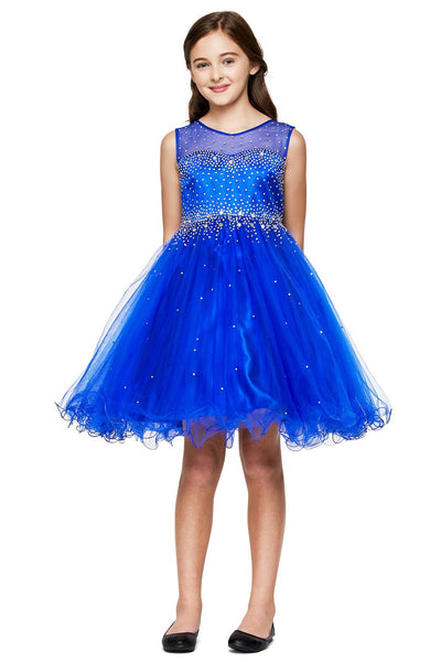 Girls Pageant Dress Affordable Party Dress Illusion Neck Blush Collection