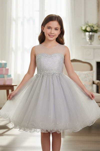 Girls Pageant Dress Affordable Party Dress Illusion Neck Blush Collection