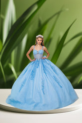 Anastasia Azure Quinceañera Dress – Elegant Bahama Blue Ball Gown
