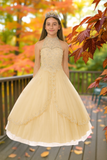 Burgundy Halter Ball Gown | Girls Pageant & Occasion Dress