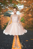 Mauve Beaded Tulle Party Dress | Girls Pageant & Birthday Dress