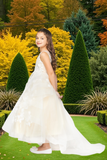 Champagne & Off White Hi-Low Girls Dress – Communion & Events