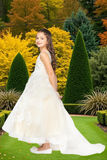 Champagne & Off White Hi-Low Girls Dress – Communion & Events