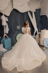 Aurora Blossom Gown - Elegant Floral Couture Dress for Girls