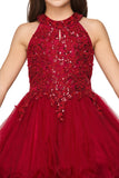 Stunning Girls Short Couture Pageant Dress With Crystal Sequin Bodice