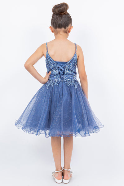 Elvira Girls Beauty Pageant Glitter Tulle Short Dress