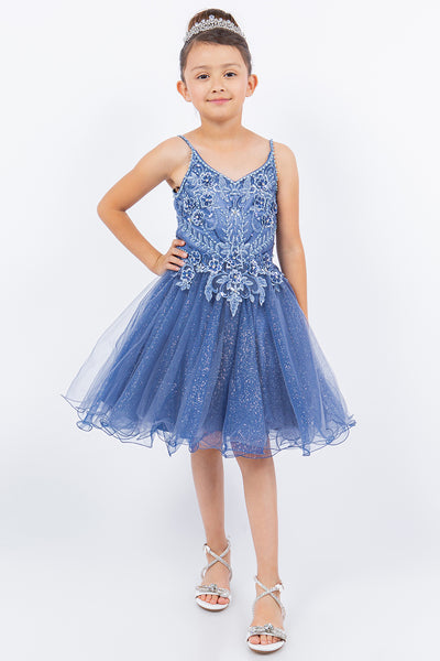 Elvira Girls Beauty Pageant Glitter Tulle Short Dress